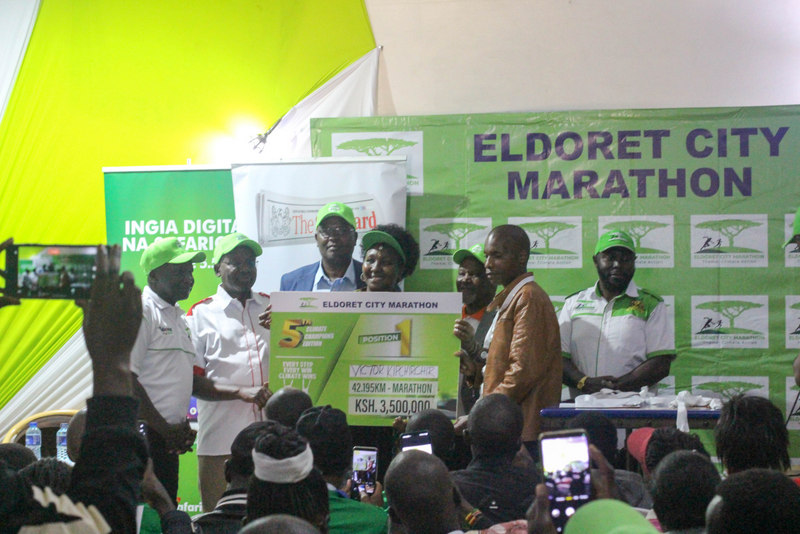 Winners of Eldoret City Marathon 5th Climate Champions Edition Awarded Prize Money